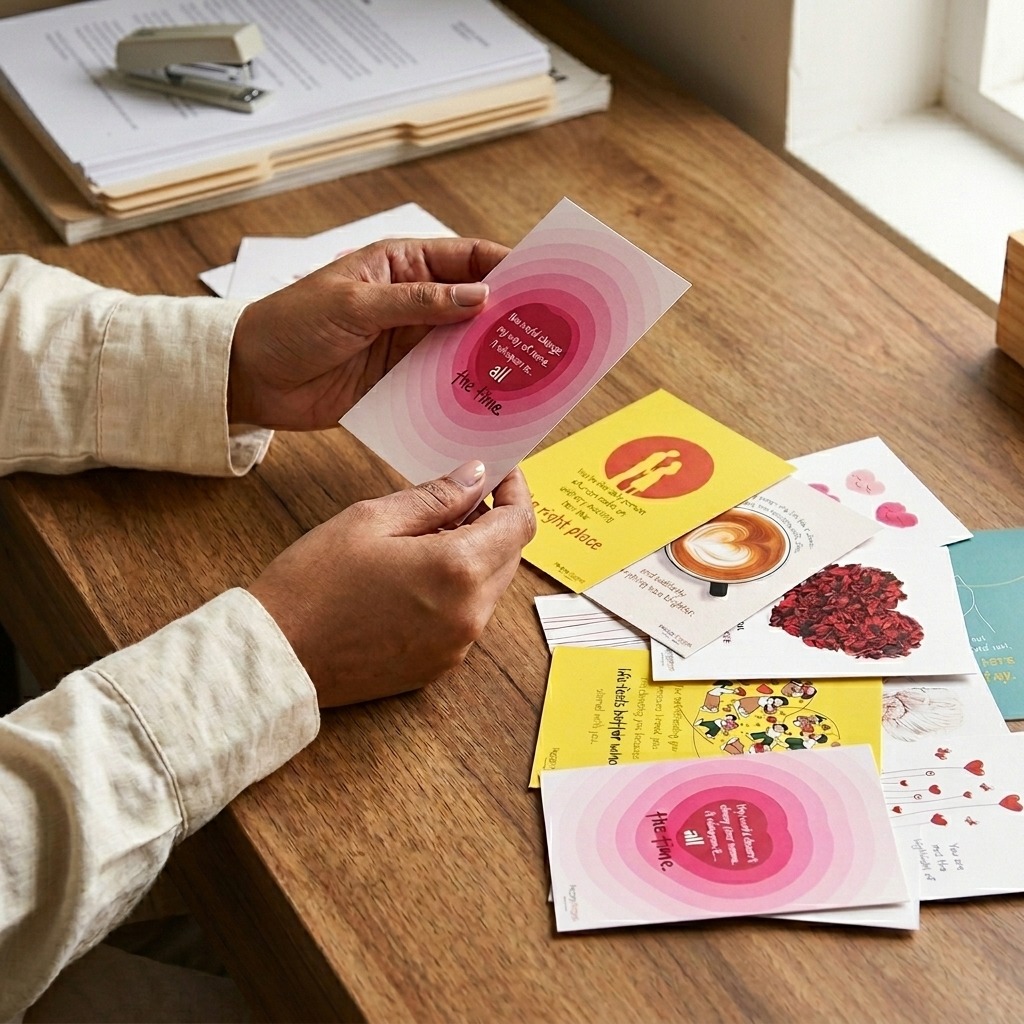 Affirmation sheet flat lay - grow your affirmation with Jhappi